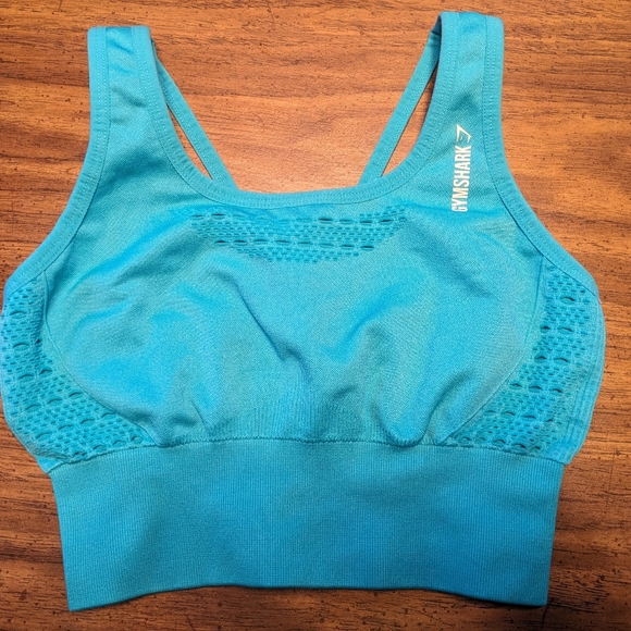 Gymshark Energy Seamless Set - Leggings and Sports Bra XS Tropical Blue/Teal - Picture 2 of 5